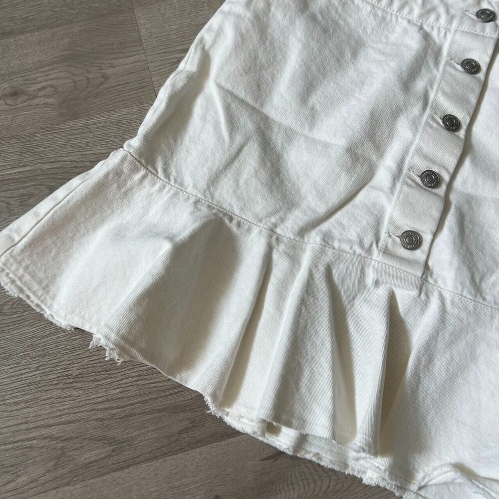 NWOT Mango Womens White Buttons Mini Skirt Small/W30 Ruffle Cute Y2K - Picture 3 of 8